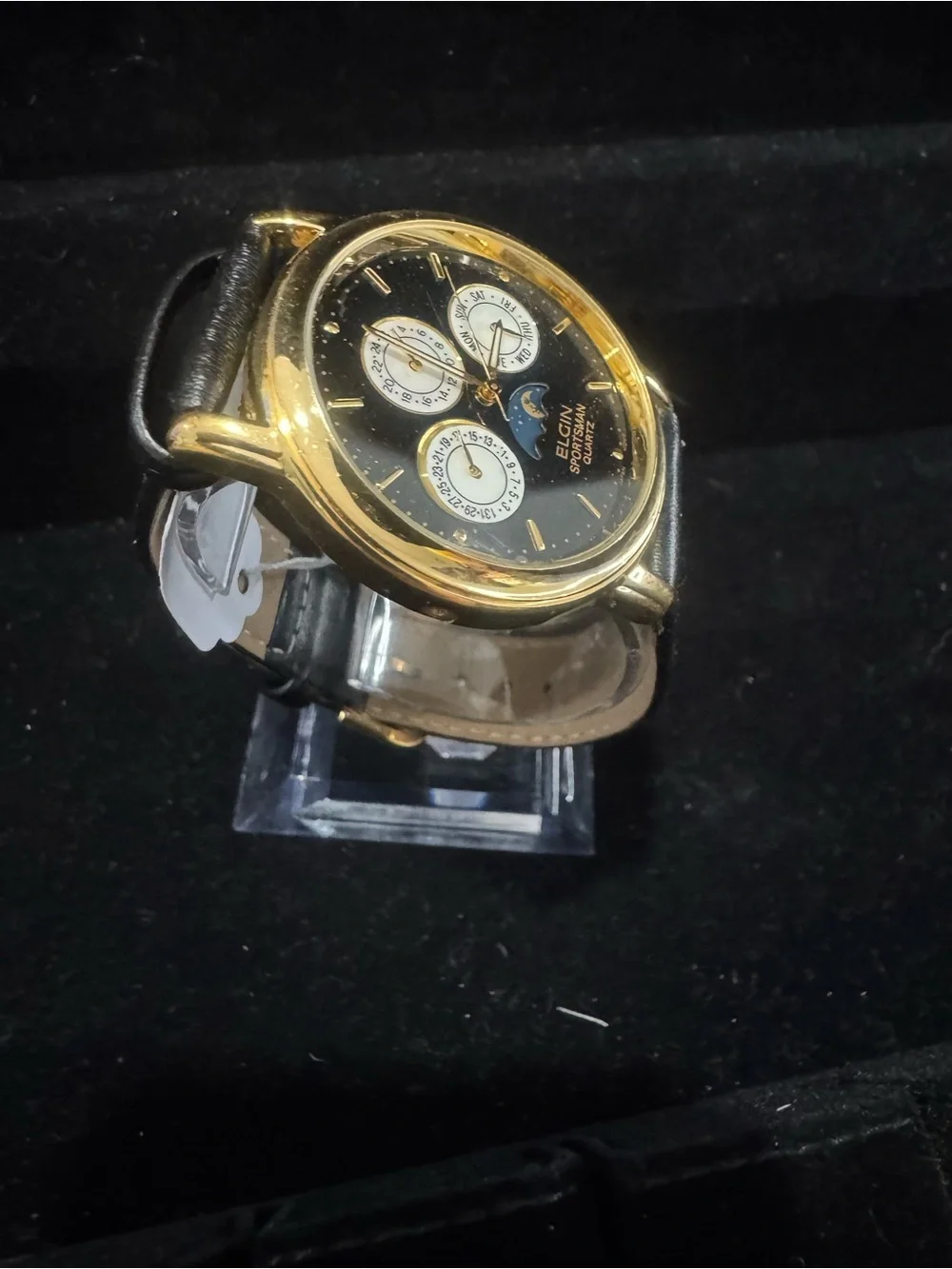 Elgin Sportsman Quartz Gold Black Multi-Function Watch